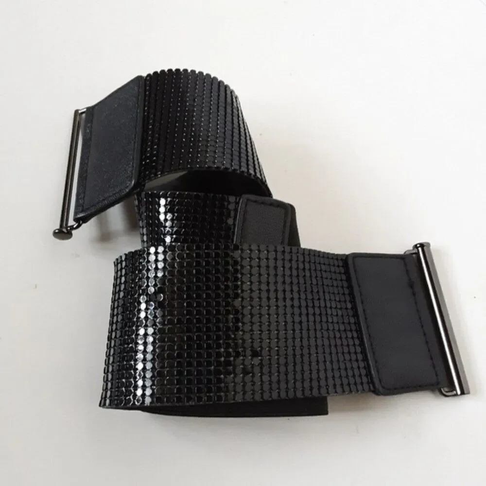 Express Women's Beaded Black Adjustable Waist Belt size XS/S